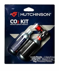 HUTCHINSON KIT 2 CARTOUCHES CO2 16G + EMBOUT PRESTA/SCHRADER